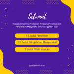 Pengumuman Penerima Pendanaan Program Penelitian dan Pengabdian kepada Masyarakat Tahun Anggaran 2025